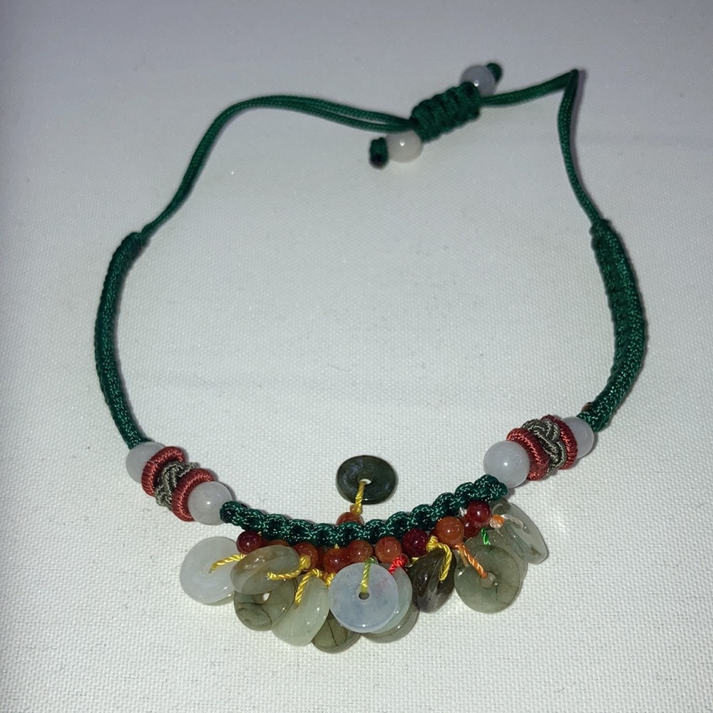 Jadeite Adjustable Bracelet Like New Hippie Bohemian Eclectic Grandma - Picture 4 of 6